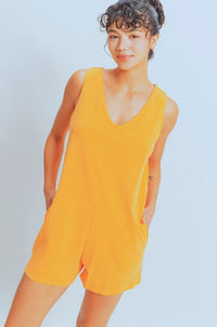 Golden Girl V - Neck Sleeveless Romper