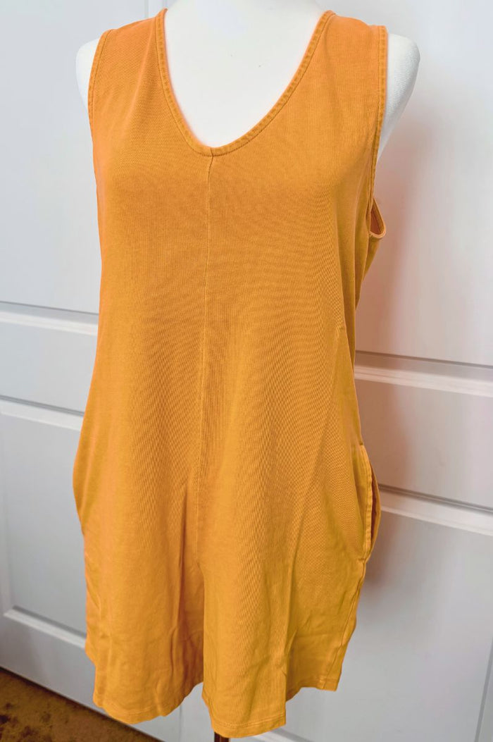 Golden Girl V - Neck Sleeveless Romper