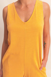 Golden Girl V - Neck Sleeveless Romper