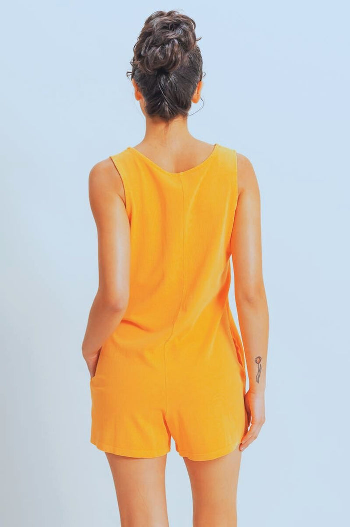 Golden Girl V - Neck Sleeveless Romper