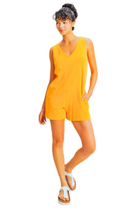 Golden Girl V - Neck Sleeveless Romper