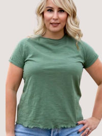 Gwen Baby Tee In Bamboo Green