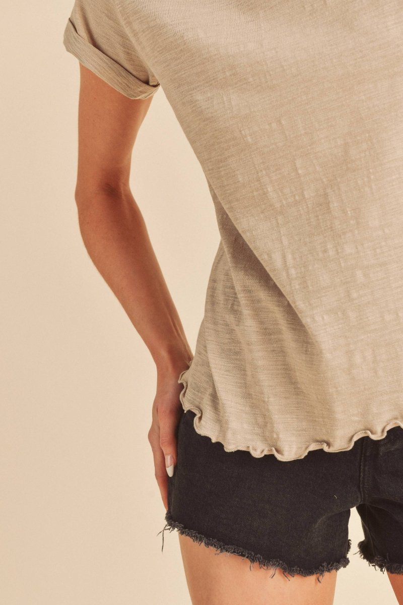 Gwen Cap Sleeve Tee In Oat