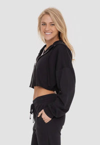 Handle That Crop Hoodie Zip Up Jacket - Minnie's Treasure Boutique