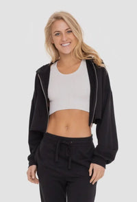 Handle That Crop Hoodie Zip Up Jacket - Minnie's Treasure Boutique