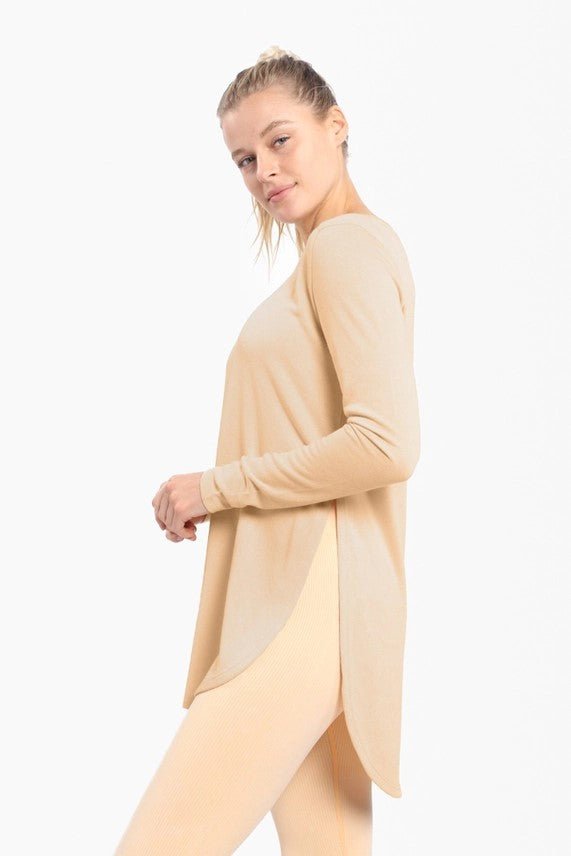 Harmony Long Sleeve Flowy Top With Side Slit