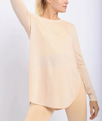 Harmony Long Sleeve Flowy Top With Side Slit - Minnie's Treasure Boutique