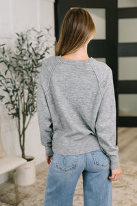 Henley Brushed Pullover in Grey