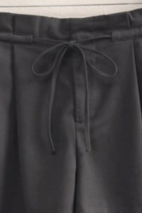 High - Waisted Washed Twill Paperbag Shorts - Minnie's Treasure Boutique