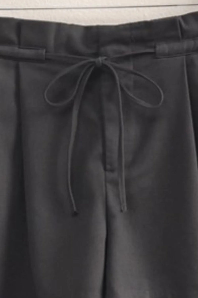 High - Waisted Washed Twill Paperbag Shorts - Minnie's Treasure Boutique