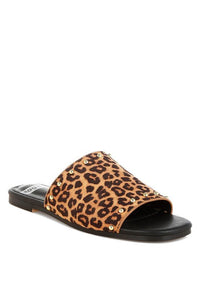 Hilsa Leopard Print Slip - On Flats