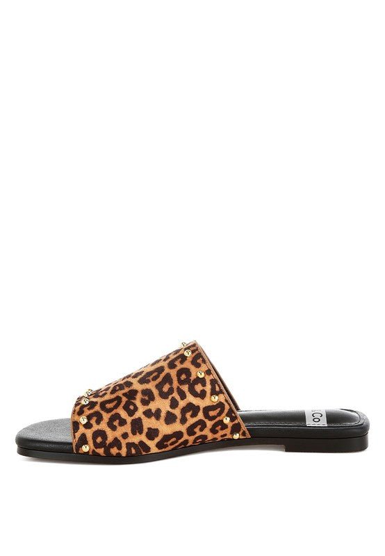Hilsa Leopard Print Slip - On Flats
