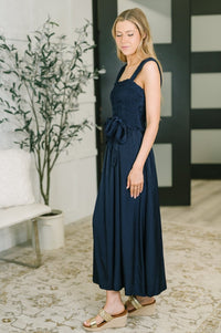 Hold Me Down Midi Dress in Navy