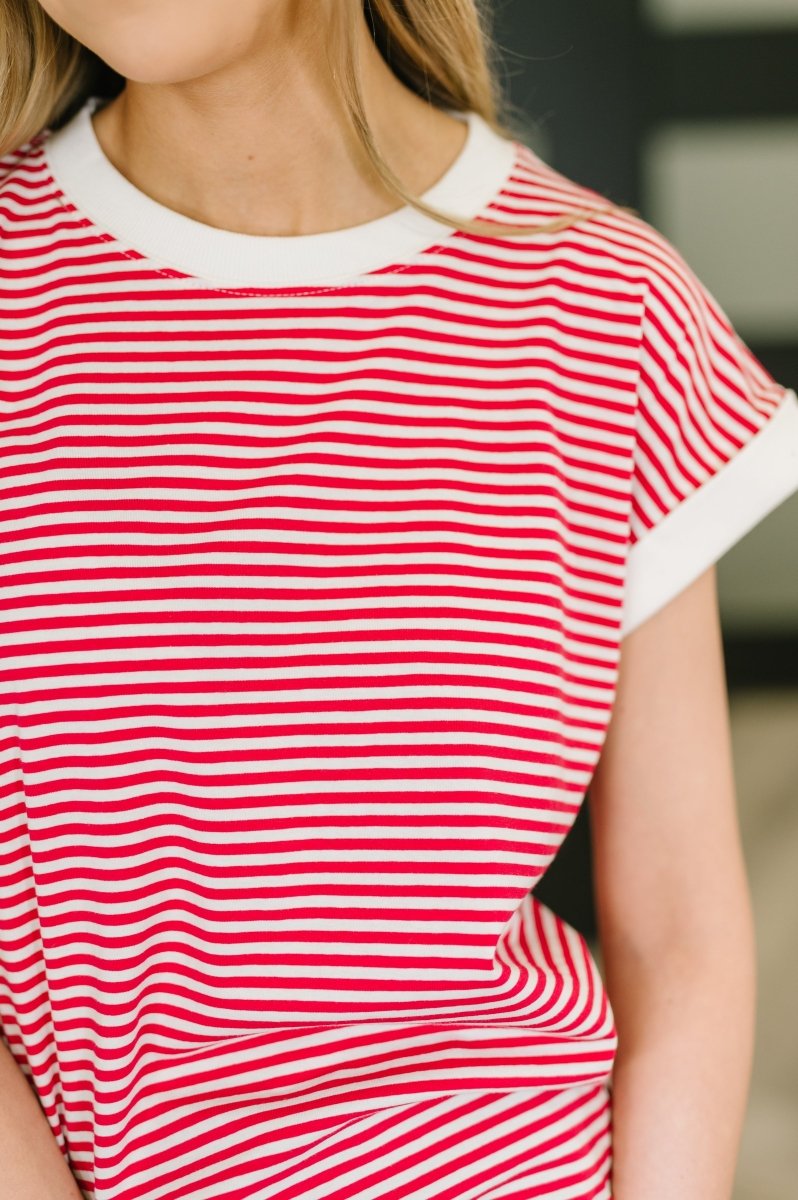 I Wouldn't Mind Short Sleeve Top in Ruby