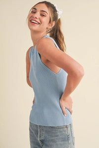 Jaiden Knit Tank Sky Blue