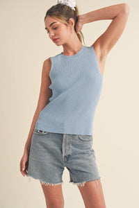 Jaiden Knit Tank Sky Blue