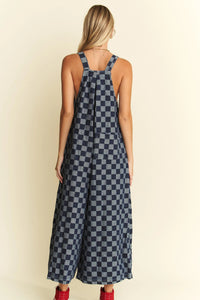 Jane Denim Checkered Jumpsuit - Minnie's Treasure Boutique