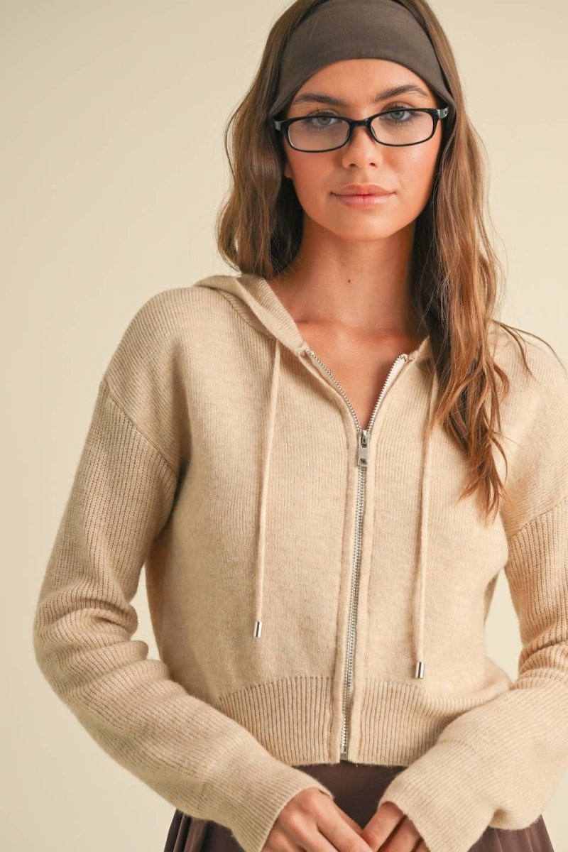 Joey Hooded Zip Up Sweater
