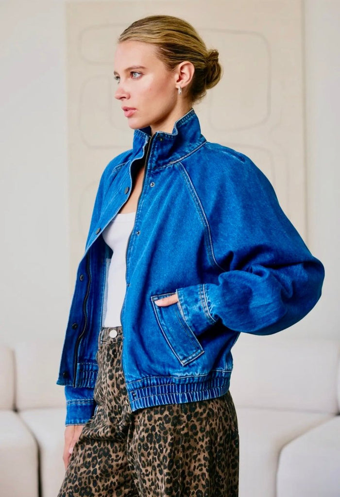 Josephine Denim Bomber Jacket