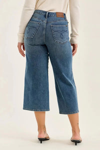 Judy Blue High Waist Wide Crop Fade Jeans