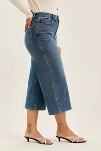 Judy Blue High Waist Wide Crop Fade Jeans