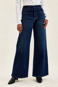 Judy Blue High-Waisted Wide-Leg Dark Wash Jeans