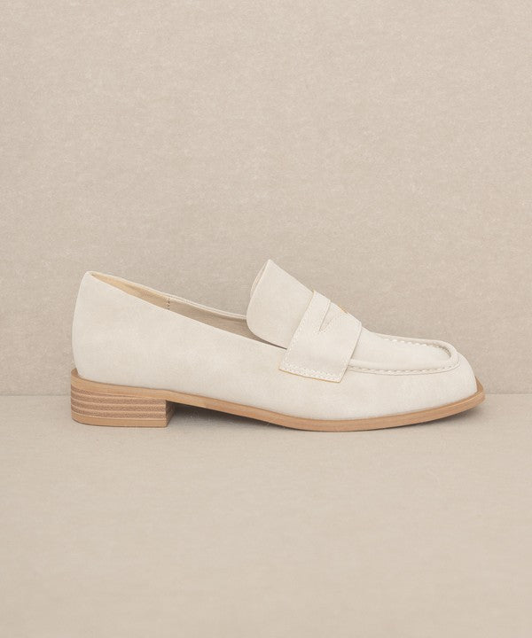 June Square Toe Penny Loafers