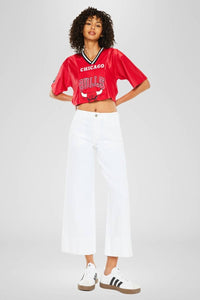 Kan Can White High Rise Cropped Jeans
