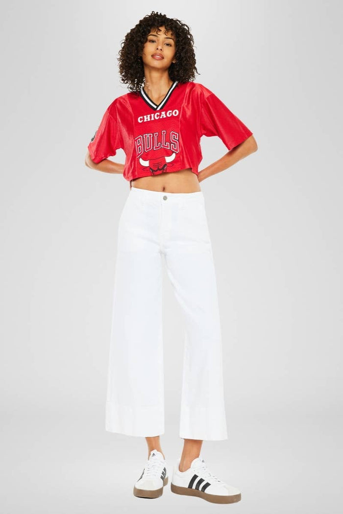 Kan Can White High Rise Cropped Jeans