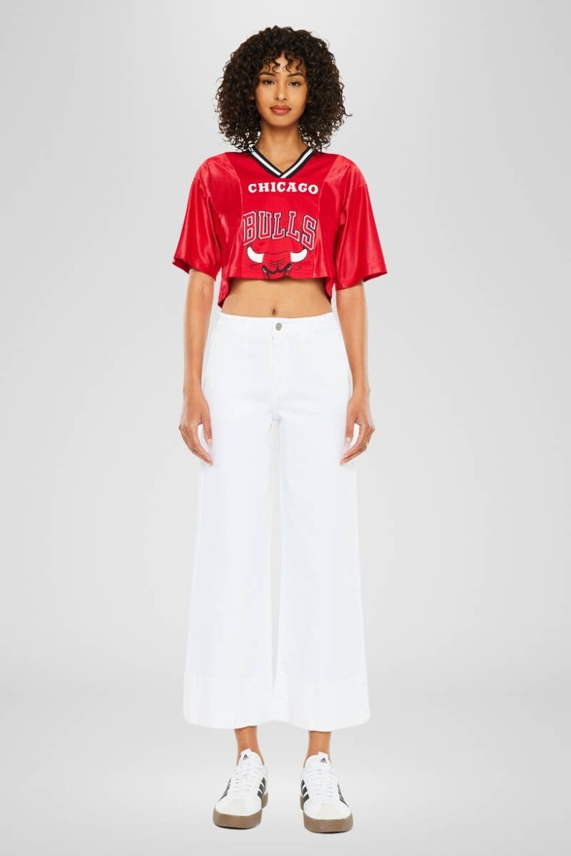 Kan Can White High Rise Cropped Jeans