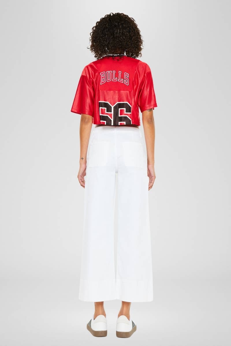 Kan Can White High Rise Cropped Jeans