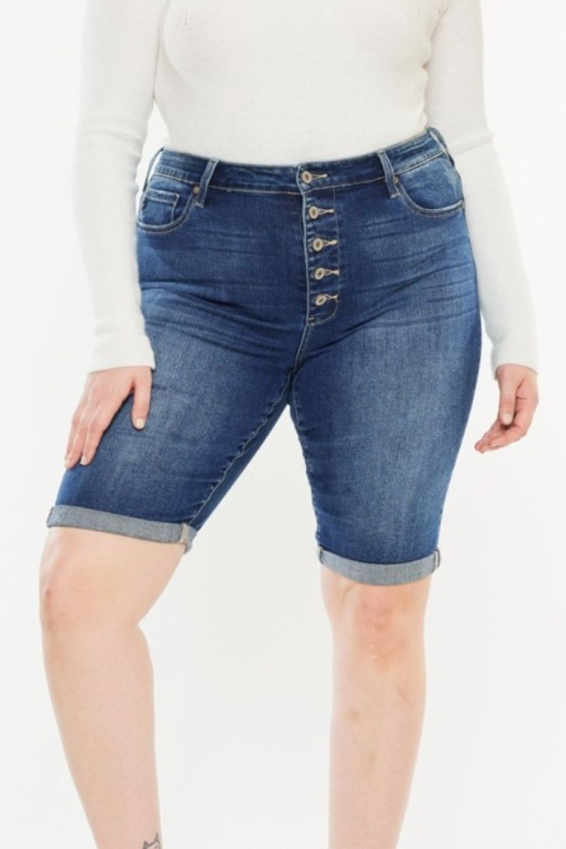 Kancan Cat's Whiskers Button Fly Denim Shorts - Minnie's Treasure Boutique