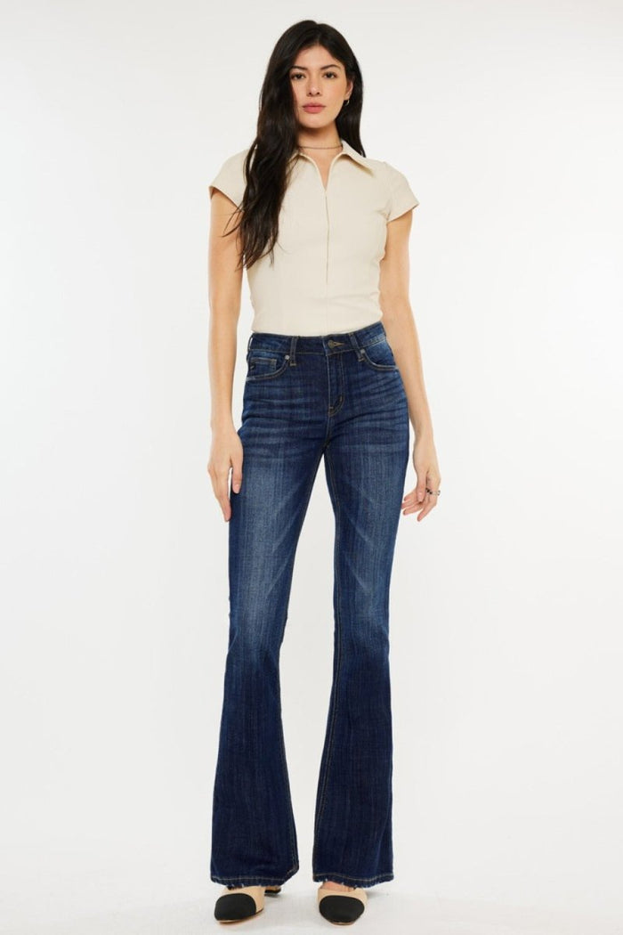 Kancan Mid Rise Slim Flare Jeans