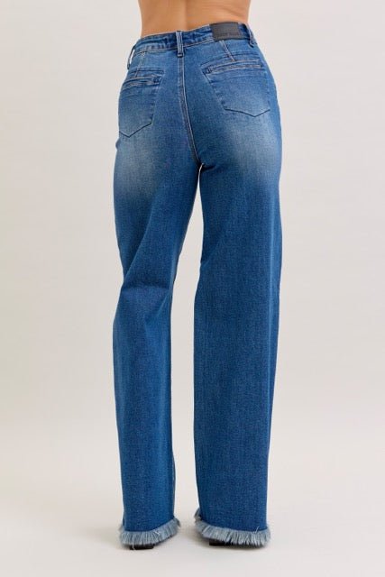 Karla High Waist Straight Button - Fly Jeans