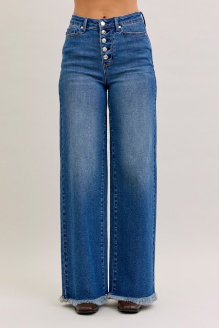 Karla High Waist Straight Button - Fly Jeans