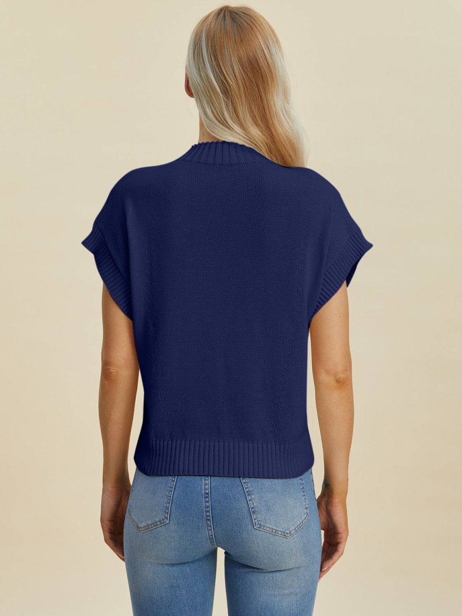 Kayla Mock Neck Short Sleeve Sweater