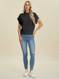 Kayla Mock Neck Short Sleeve Sweater