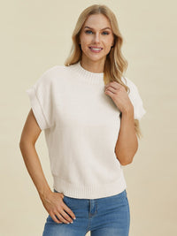 Kayla Mock Neck Short Sleeve Sweater