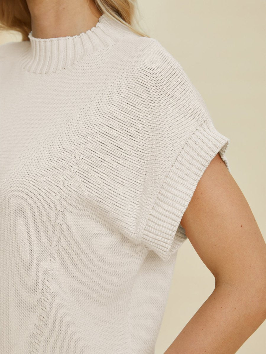 Kayla Mock Neck Short Sleeve Sweater