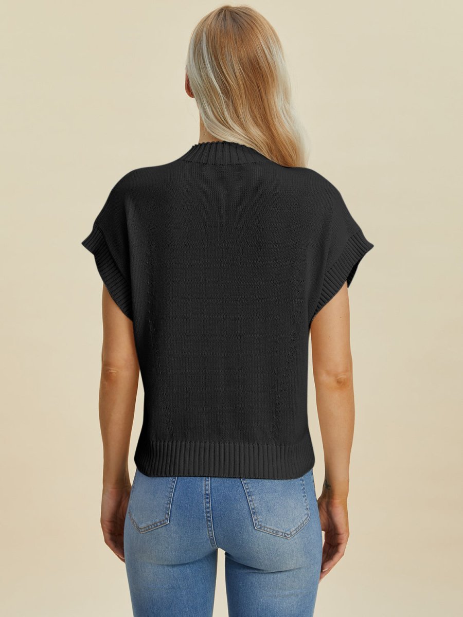 Kayla Mock Neck Short Sleeve Sweater