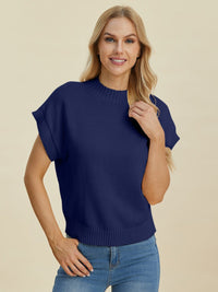 Kayla Mock Neck Short Sleeve Sweater