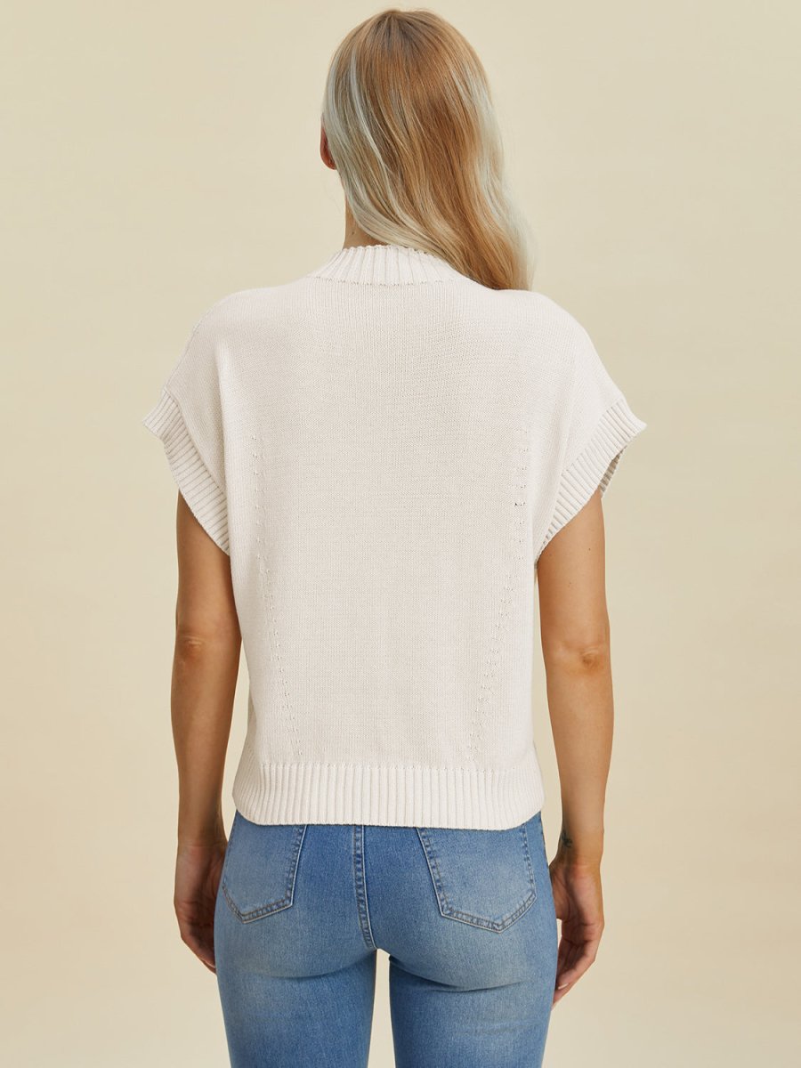 Kayla Mock Neck Short Sleeve Sweater