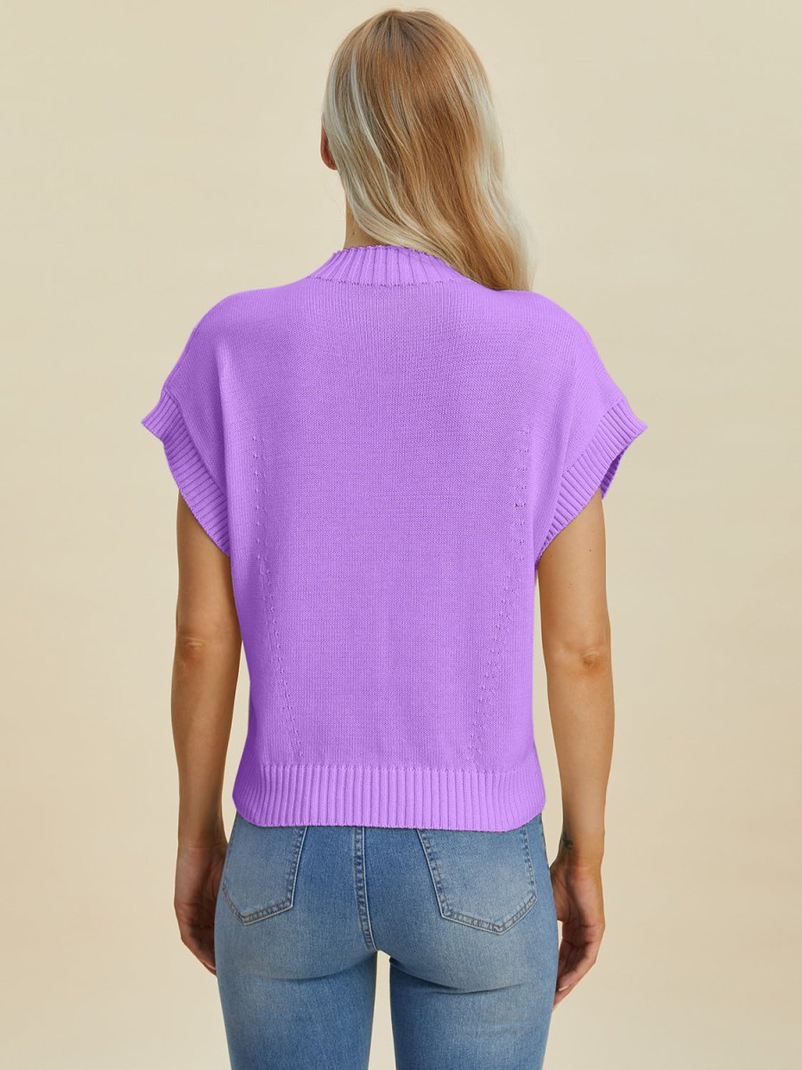 Kayla Mock Neck Short Sleeve Sweater