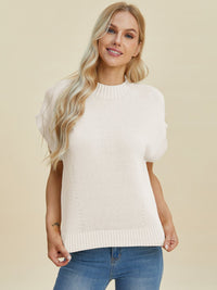 Kayla Mock Neck Short Sleeve Sweater