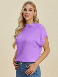 Kayla Mock Neck Short Sleeve Sweater