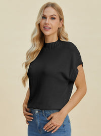 Kayla Mock Neck Short Sleeve Sweater