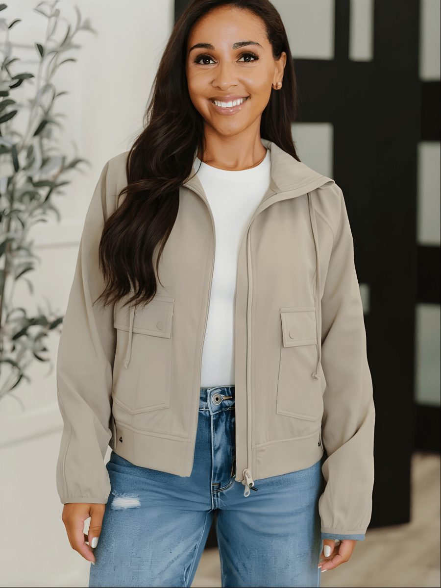 Khaki Eco Soft Zip Up Jacket