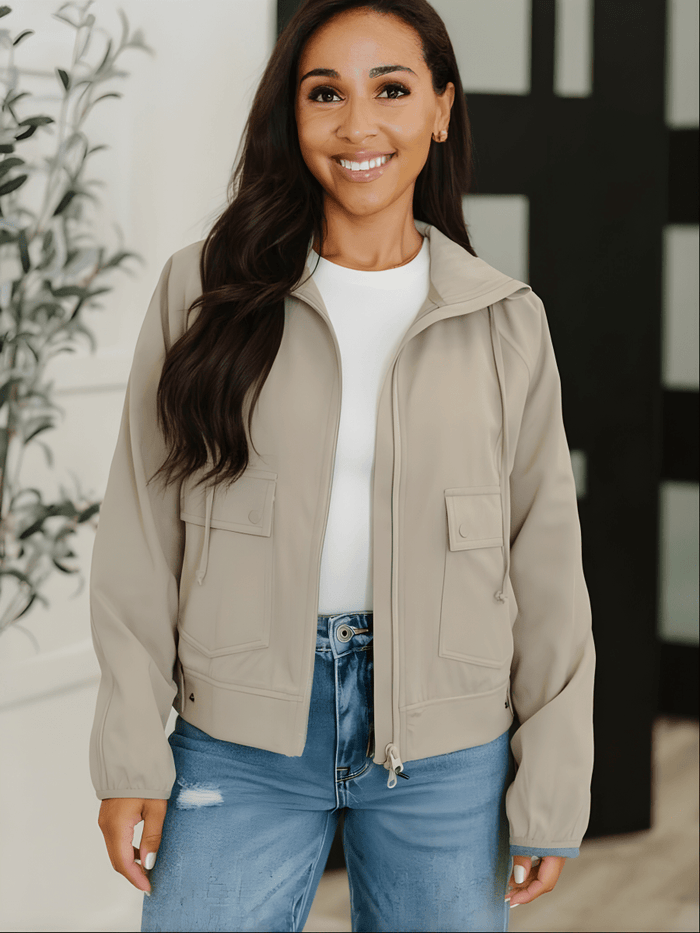 Khaki Eco Soft Zip Up Jacket