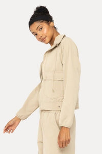 Khaki Soft Zip Up Jacket