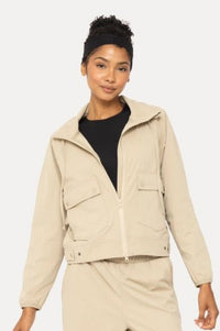 Khaki Soft Zip Up Jacket
